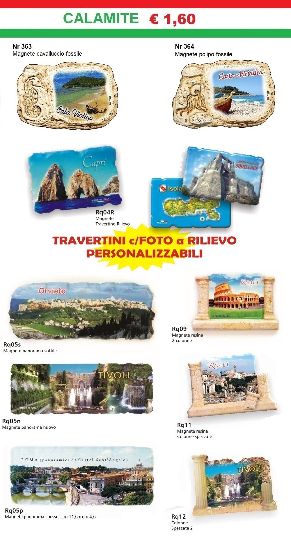calamite in resina magneti in resina
