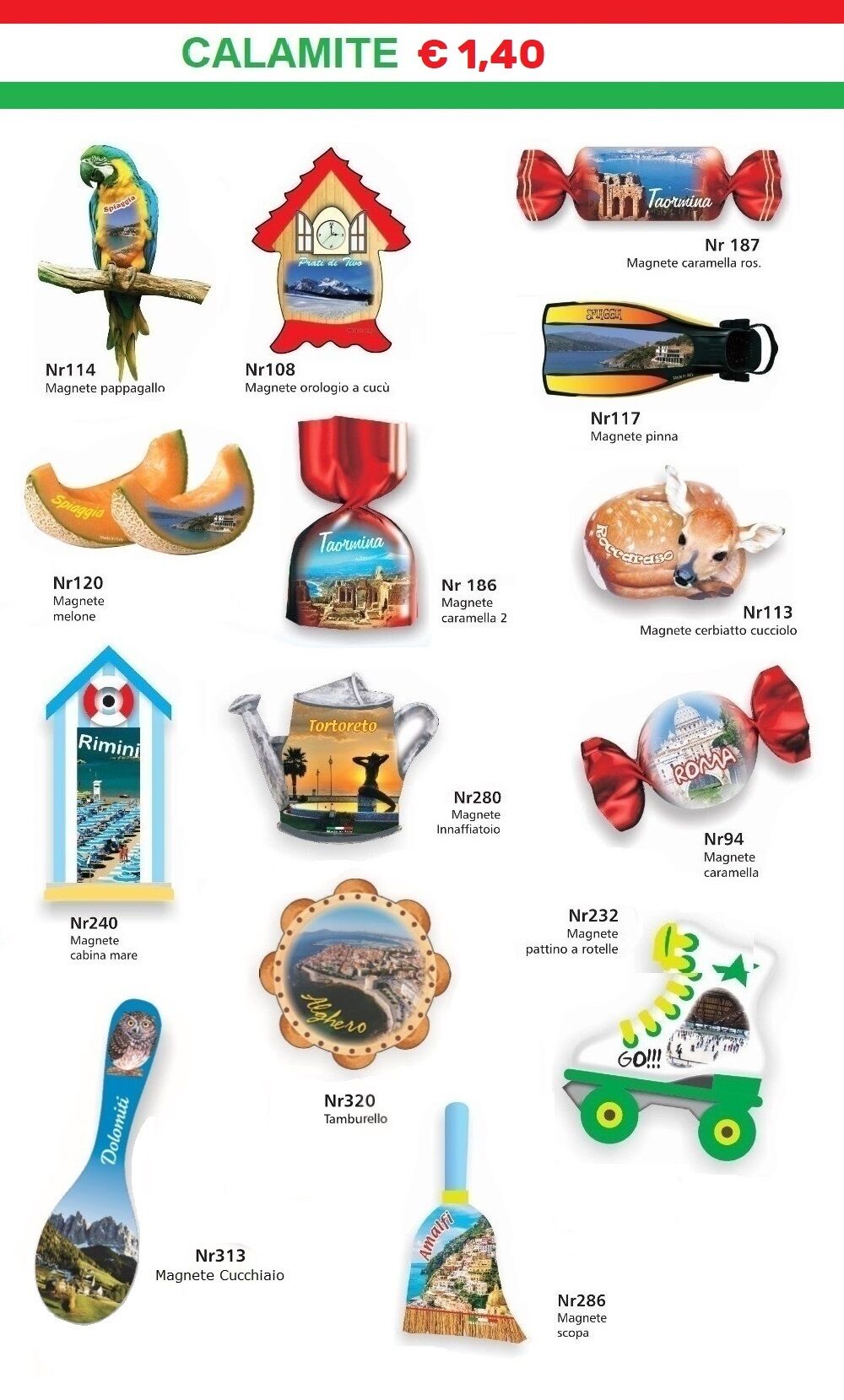 calamite souvenirs magneti di resina